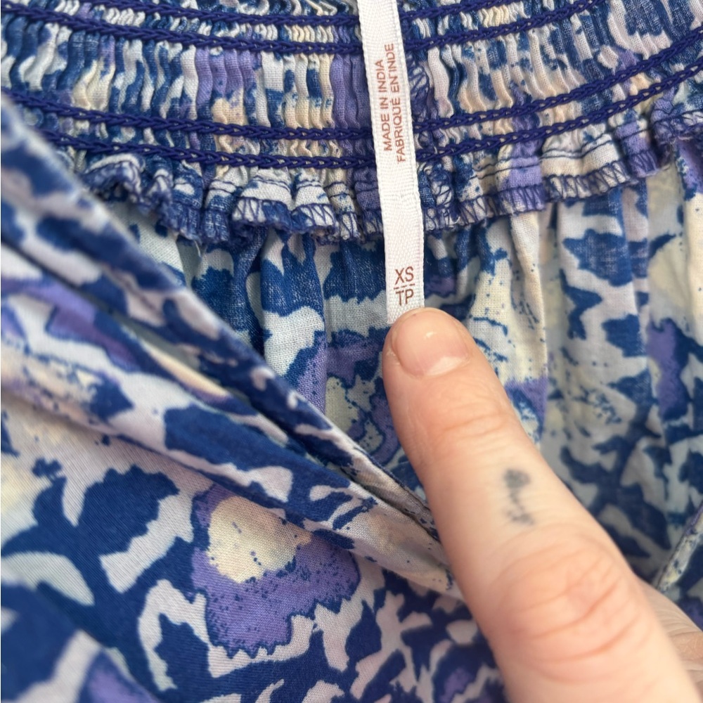 Free People Blue and Purple Floral Crop Top - Picture 4 of 6